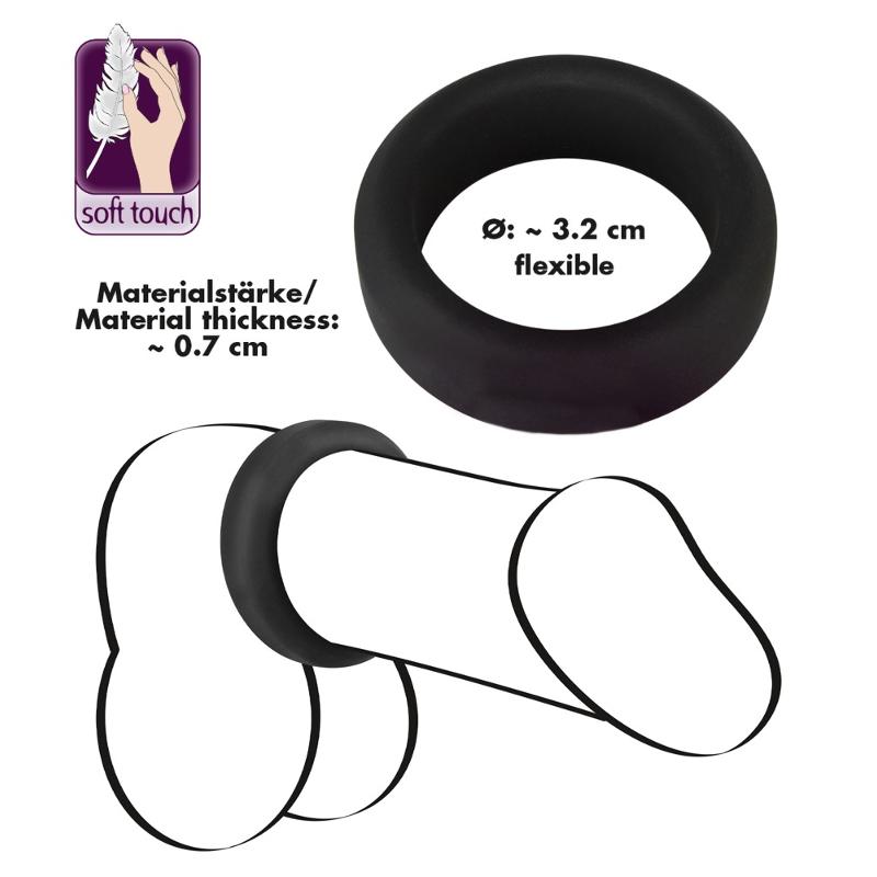 Ерекційне кільце - Black Velvets Cock Ring, 3.2 см