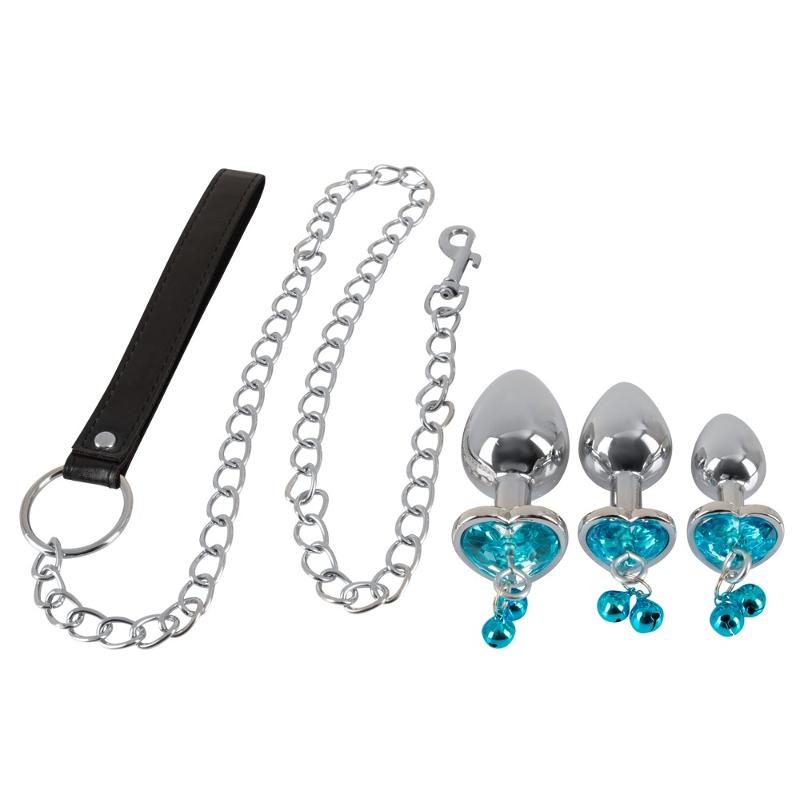 Набір анальних пробок і повідець - Butt Plug Set with a Leash