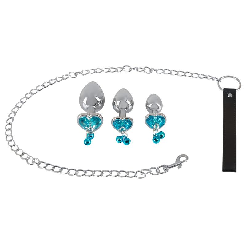 Набір анальних пробок і повідець - Butt Plug Set with a Leash