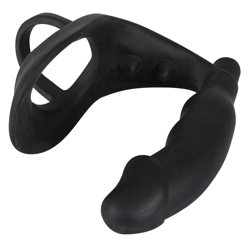 Ерекційне кільце з анальною пробкою - Black Velvets Ring & Vibro Plug