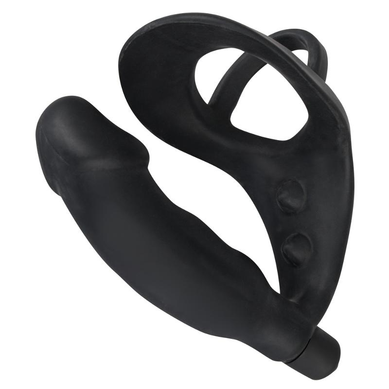 Ерекційне кільце з анальною пробкою - Black Velvets Ring & Vibro Plug