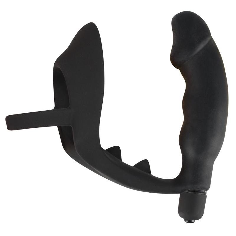 Ерекційне кільце з анальною пробкою - Black Velvets Ring & Vibro Plug