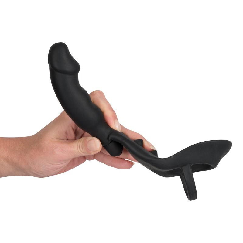 Ерекційне кільце з анальною пробкою - Black Velvets Ring & Vibro Plug