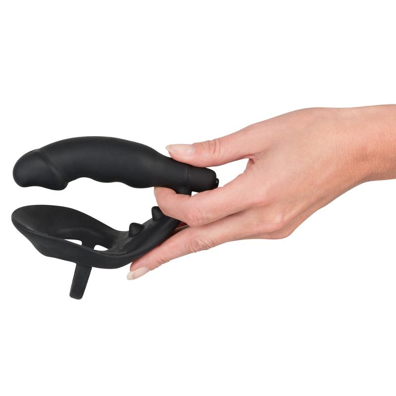 Ерекційне кільце з анальною пробкою - Black Velvets Ring & Vibro Plug