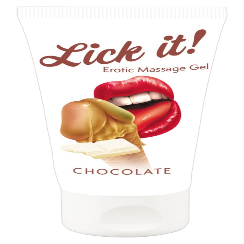 2в1 лубрикант та масажна олія - Lick It! Chocolate, 50 мл - зображення 1