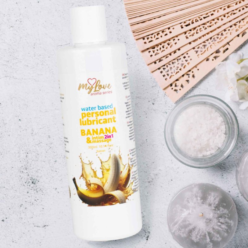 2в1 лубрикант та масажний гель - MyLove Aroma Series Intim&Massage Banana, 300 мл