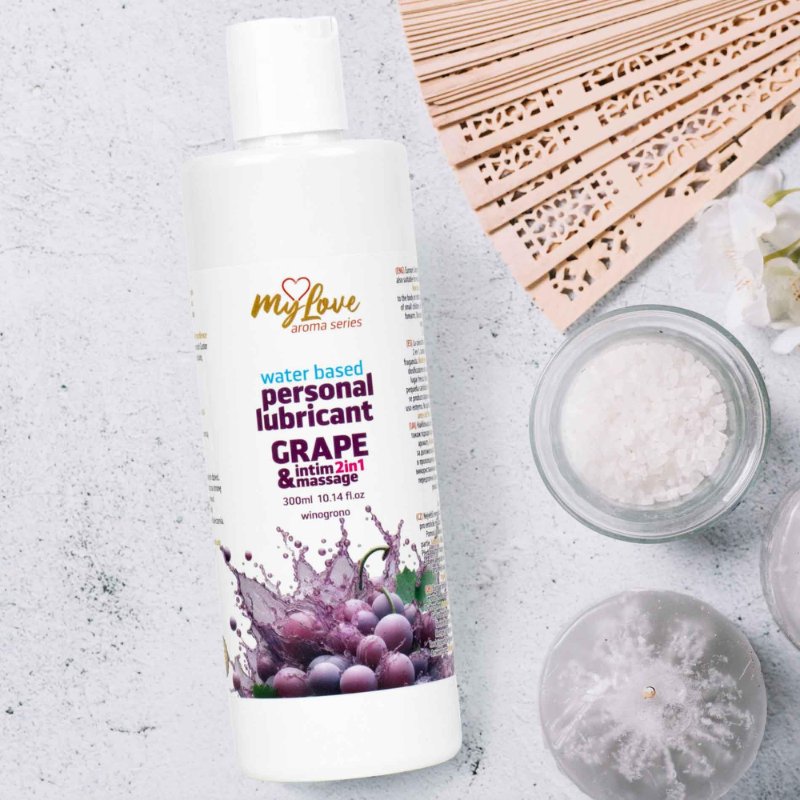 2в1 лубрикант та масажний гель - MyLove Aroma Series Intim&Massage Grape, 300 мл