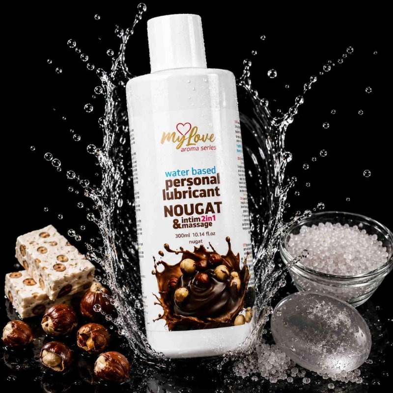 2в1 лубрикант та масажний гель - MyLove Aroma Series Intim&Massage Nougat, 300 мл
