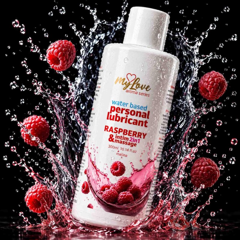 2в1 лубрикант та масажний гель - MyLove Aroma Series Intim&Massage Raspberry, 300 мл