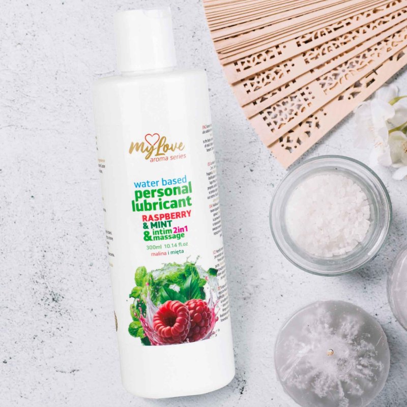 2в1 лубрикант та масажний гель - MyLove Aroma Series Intim&Massage Raspberry & Mint, 300 мл