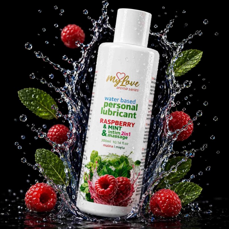 2в1 лубрикант та масажний гель - MyLove Aroma Series Intim&Massage Raspberry & Mint, 300 мл
