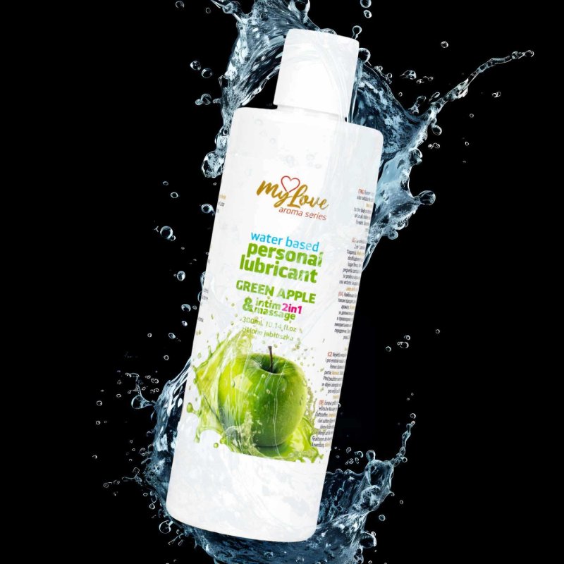 2в1 лубрикант та масажний гель - MyLove Aroma Series Intim&Massage Green Apple, 300 мл