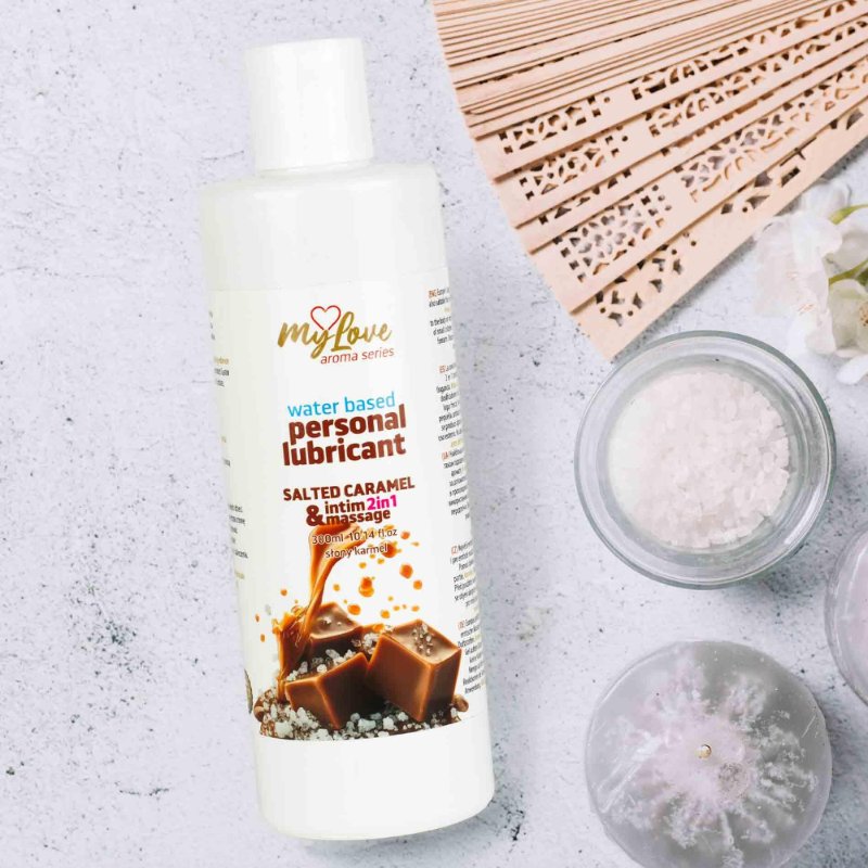 2в1 лубрикант та масажний гель - MyLove Aroma Series Intim&Massage Salted Caramel, 300 мл