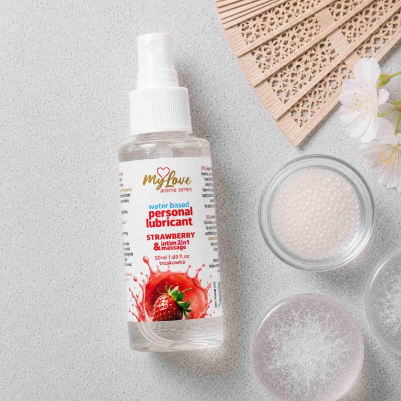 2в1 лубрикант та масажний гель - MyLove Aroma Series Intim&Massage Strawberry, 50 мл