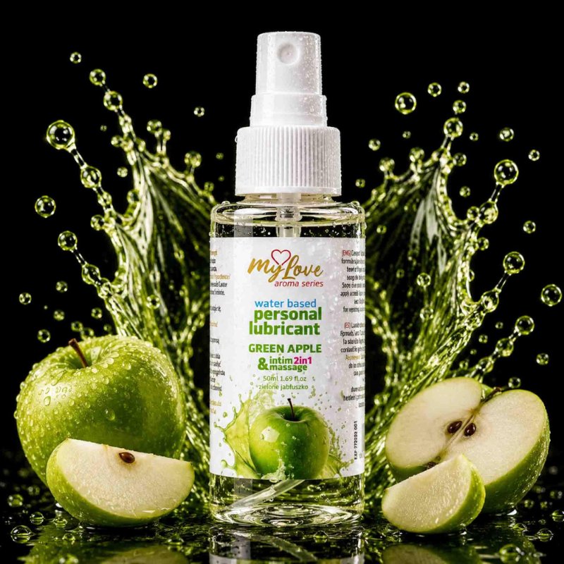 2в1 лубрикант та масажний гель - MyLove Aroma Series Intim&Massage Green Apple, 50 мл