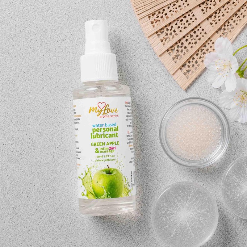 2в1 лубрикант та масажний гель - MyLove Aroma Series Intim&Massage Green Apple, 50 мл