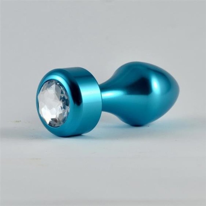 Анальна пробка - Heavy Metal Anal Plug Rosebud Aluminium Blue - зображення 1
