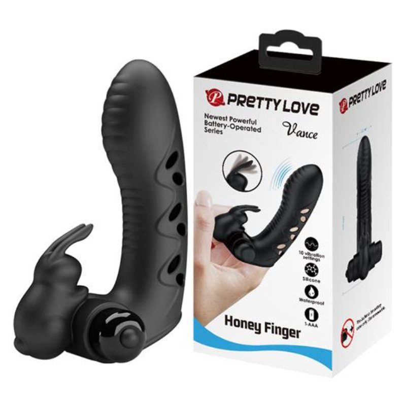 Насадка на палець - Pretty Love Vance Honey Finger Vibrator Black - зображення 1