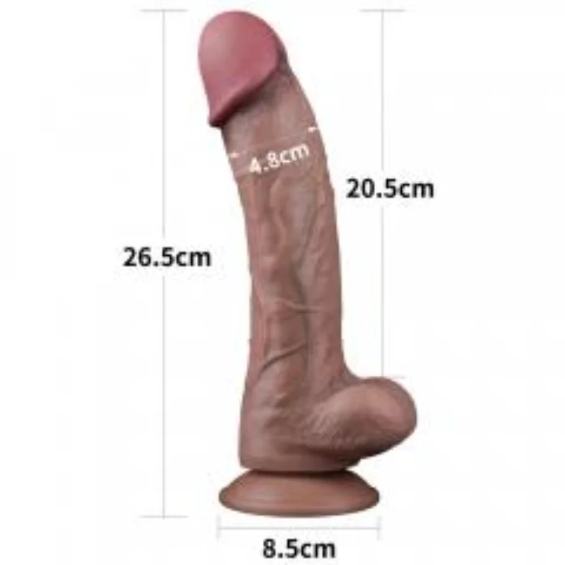 Фалоімітатор - Dual-Layered Silicone Cock 10.5" Brown #2