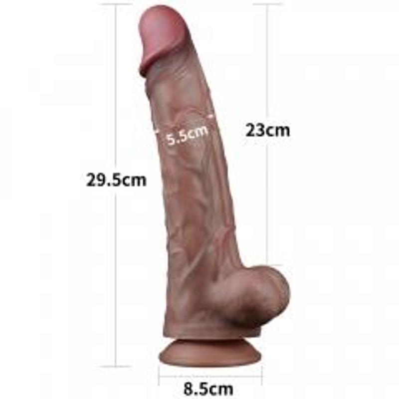 Фалоімітатор - Dual-Layered Silicone Cock 11.5" Brown