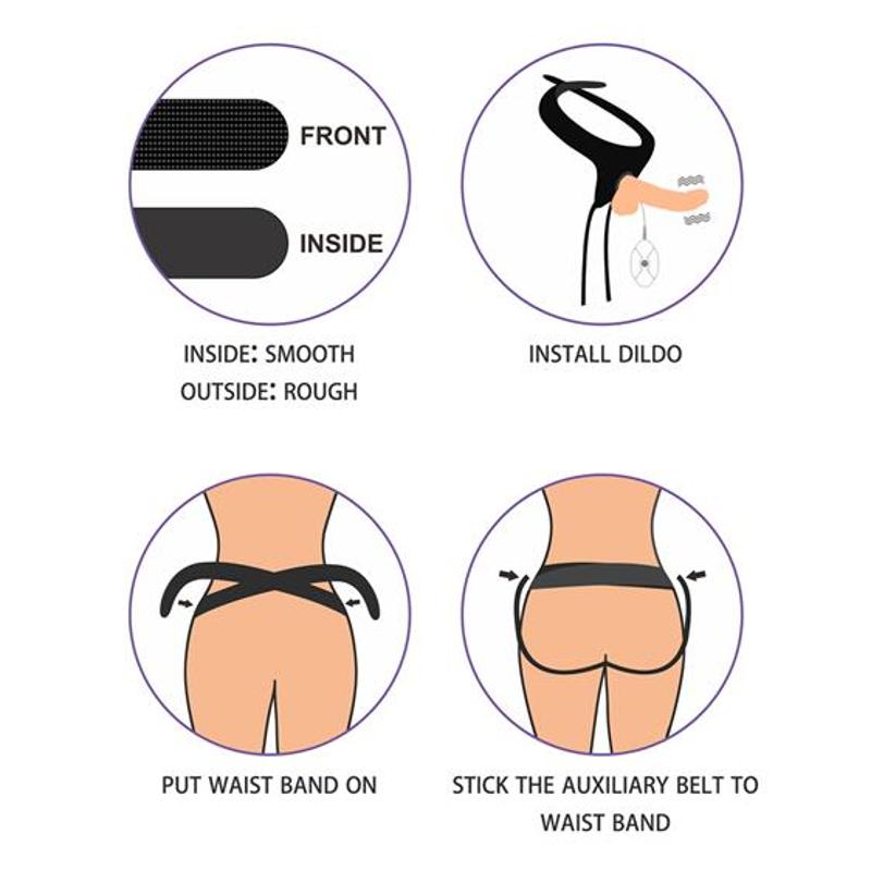Страпон з вібрацією - Ingen Easy Strap-On Set 7.5" With Vibration