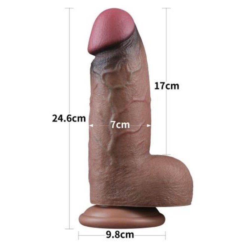 Фалоімітатор - Dual-Layered Silicone Cock XXL 9.5" Brown