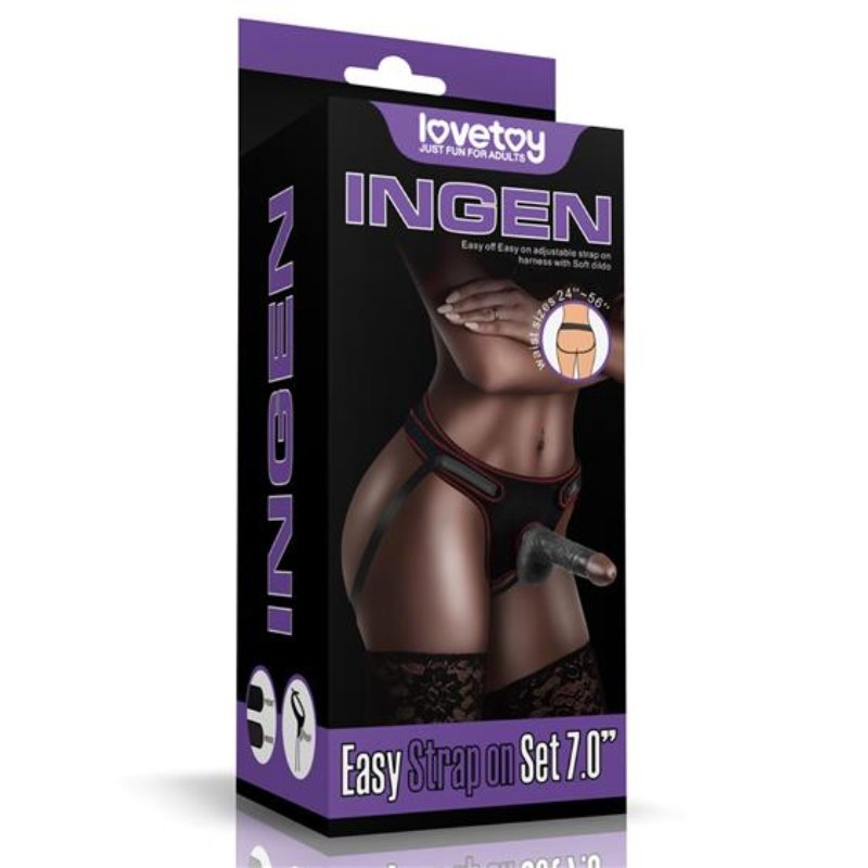Страпон - Ingen Easy Strap-On Set 7" Black - зображення 1