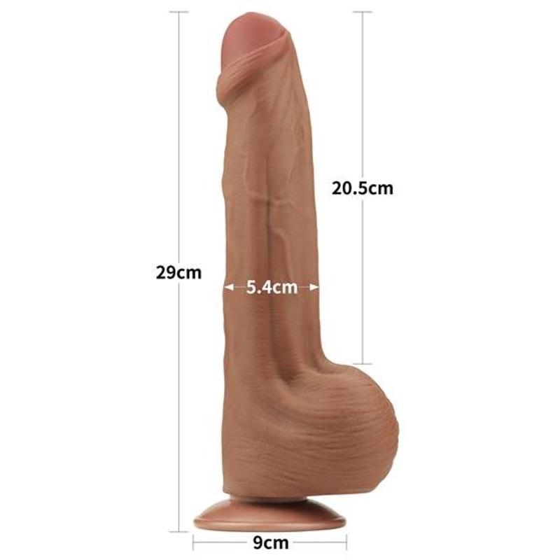 Фалоімітатор - Sliding-Skin Dual Layer Dong 11.5" Brown