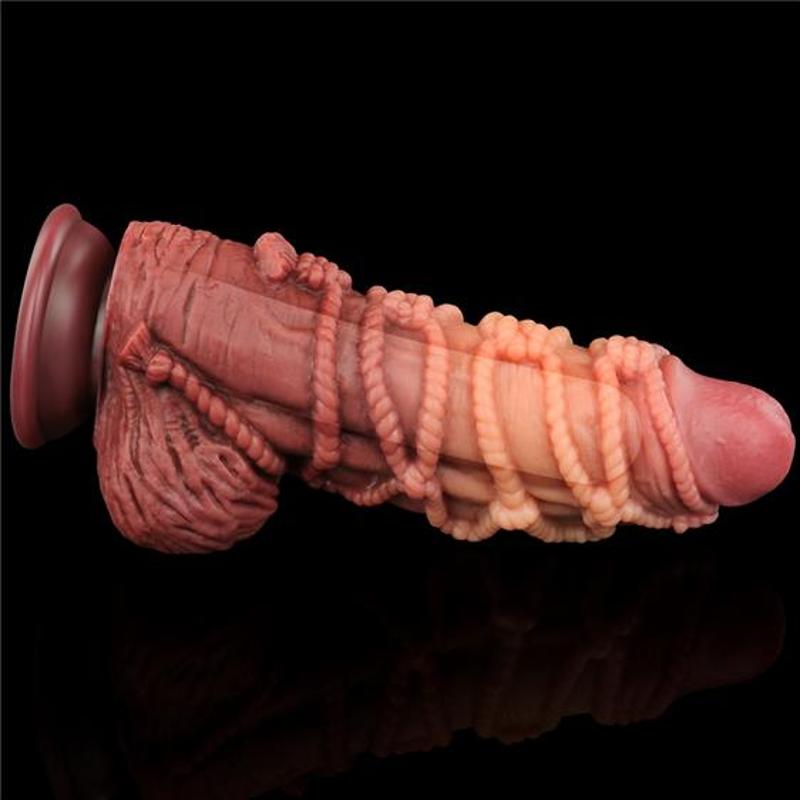 Фалоімітатор - Dual-Layered Silicone Cock With Rope 9.5" Flesh #1