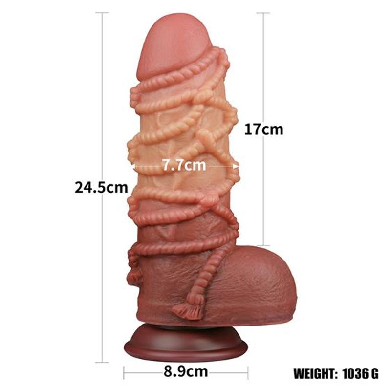 Фалоімітатор - Dual-Layered Silicone Cock With Rope 9.5" Flesh #1