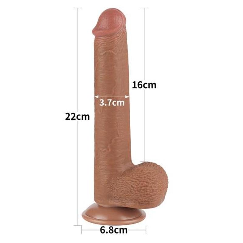 Фалоімітатор - Sliding-Skin Dual Layer Dong 9" Brown