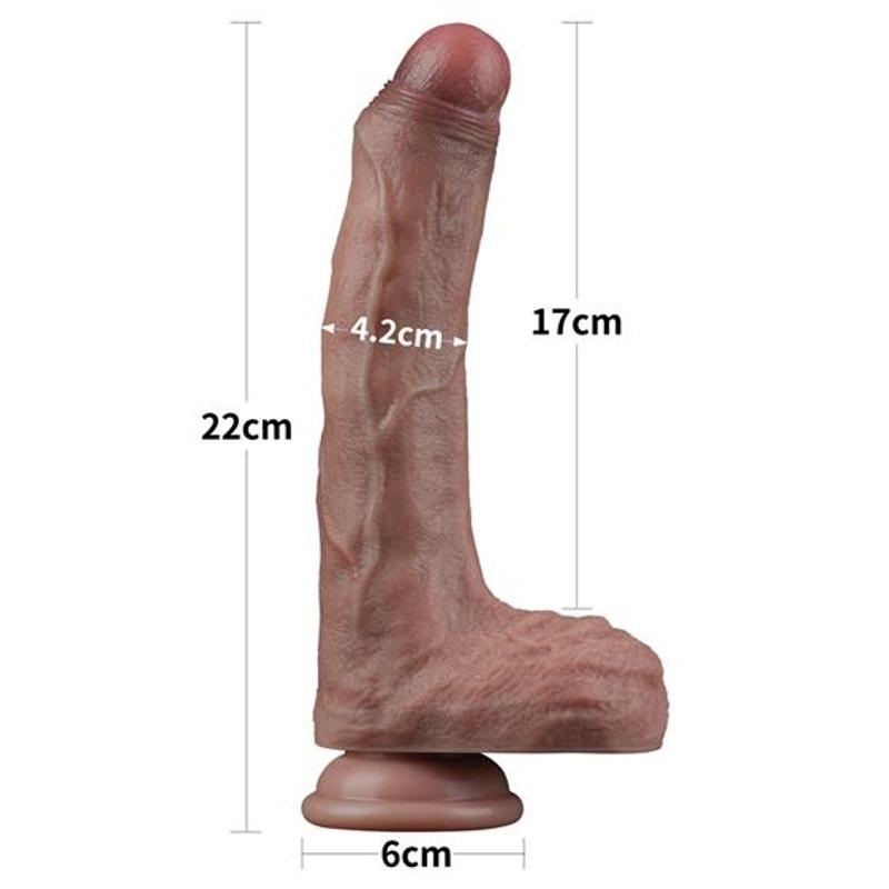 Фалоімітатор - Dual-Layered Silicone Cock 8.5" Brown #3