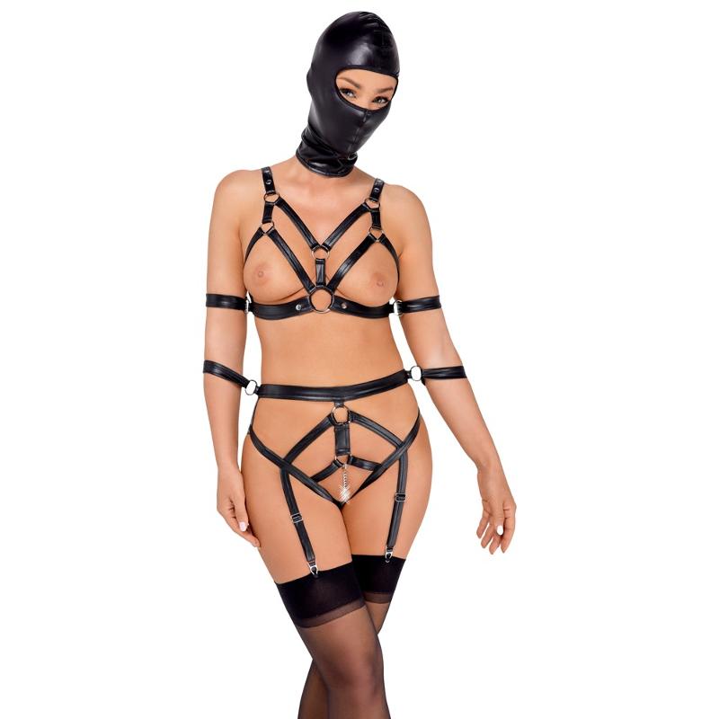 Боді з маскою - 2480492 Bad Kitty Strap+Mask Set, black L