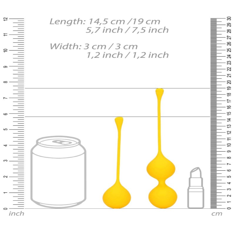 Набір вагінальних кульок - Loveline Silicone Kegel Balls Training Set Carambola