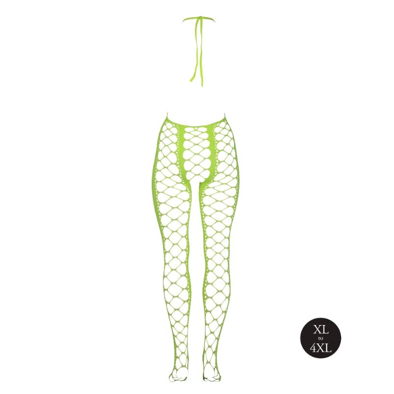 Бодістокінг - Ouch! Bodystocking With Halterneck Green, XL/4XL