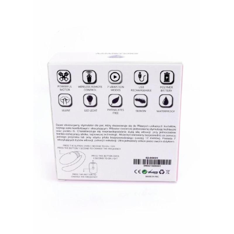 Вібратор для пар - V-Vibe Pink, USB, 7 Function, Remote Control