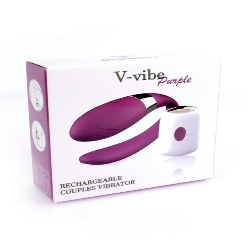 Вібратор для пар - V-Vibe Purple, USB, 7 Function, Remote Control