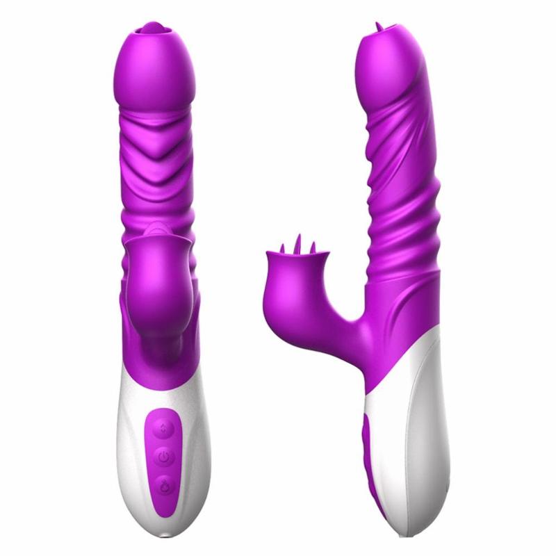 Вібратор - Silicone Vibrator, USB, 10 Function &Thrusting Function, Heating