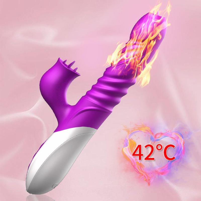 Вібратор - Silicone Vibrator, USB, 10 Function &Thrusting Function, Heating