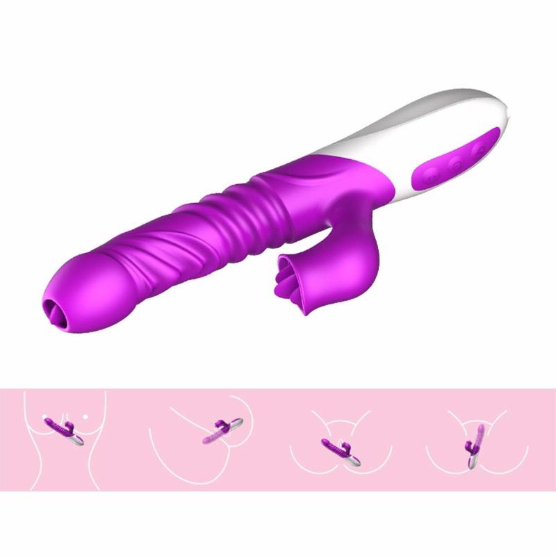Вібратор - Silicone Vibrator, USB, 10 Function &Thrusting Function, Heating