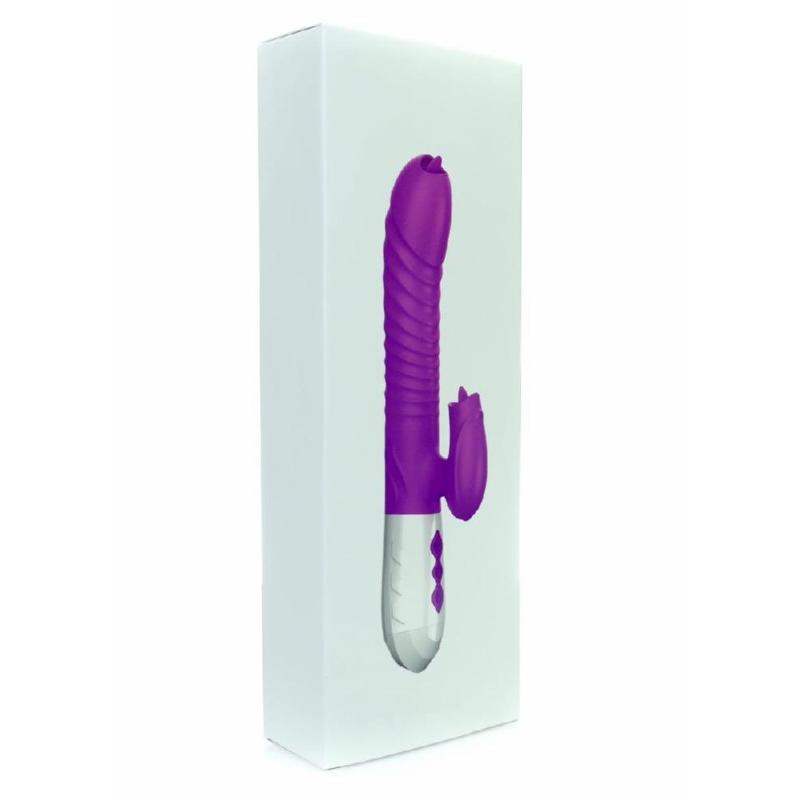 Вібратор - Silicone Vibrator USB 7 Function and Thrusting Function / Heating Purple