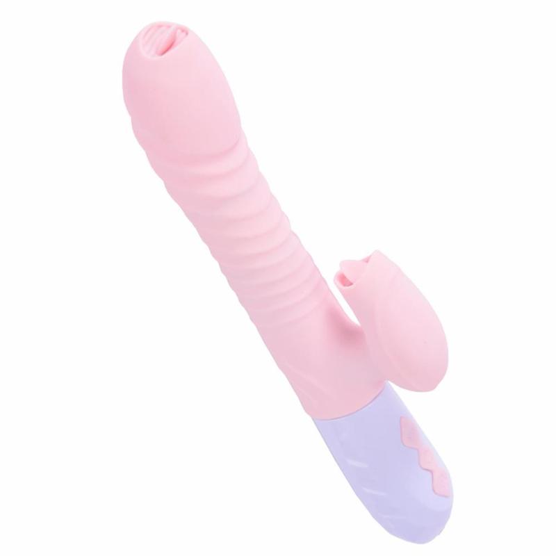 Вібратор - Silicone Vibrator USB 7 Function and Thrusting Function / Heating Pink
