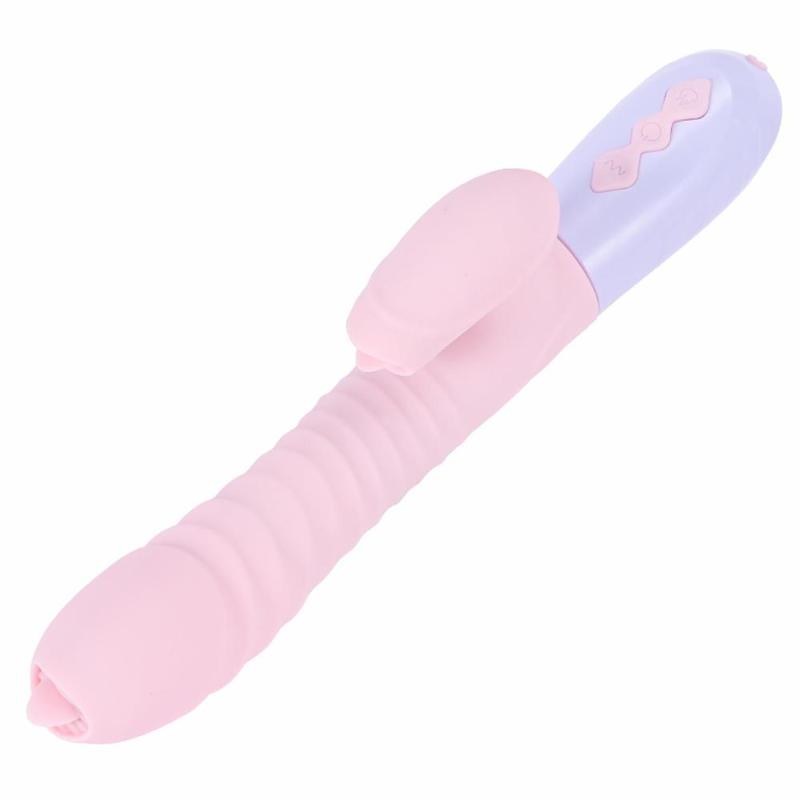 Вібратор - Silicone Vibrator USB 7 Function and Thrusting Function / Heating Pink