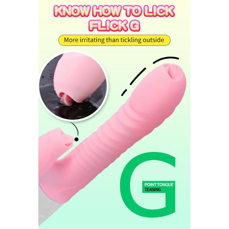 Вібратор - Silicone Vibrator USB 7 Function and Thrusting Function / Heating Pink