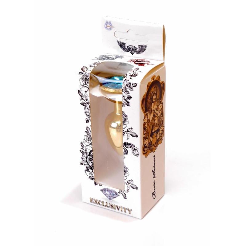 Анальна пробка - Jewellery Gold Plug Light Blue