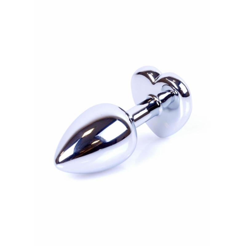 Анальна пробка - Jewellery Silver Heart Plug Light Blue