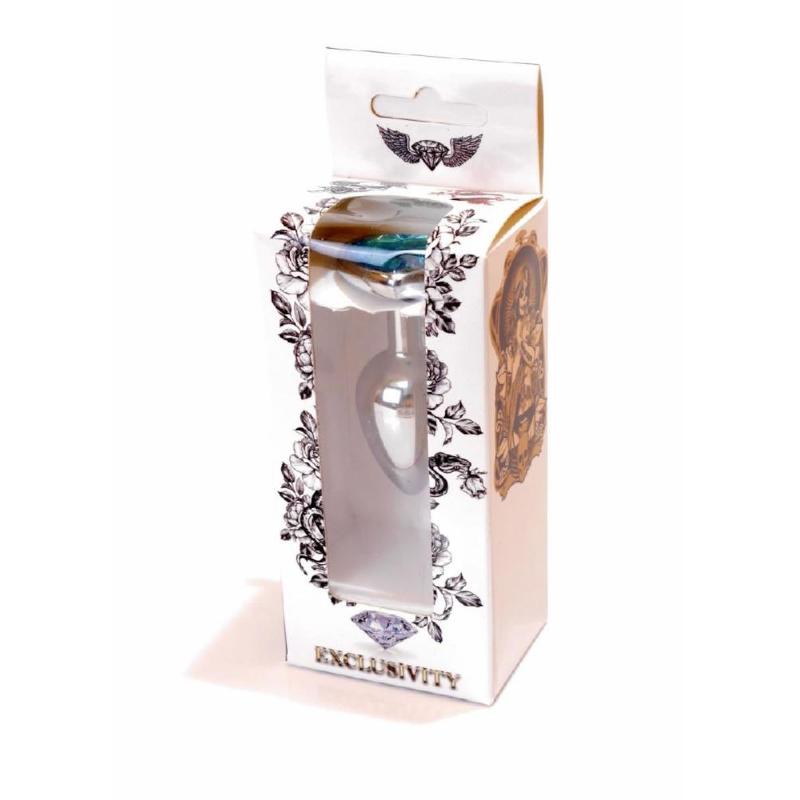 Анальна пробка - Jewellery Silver Heart Plug Light Blue