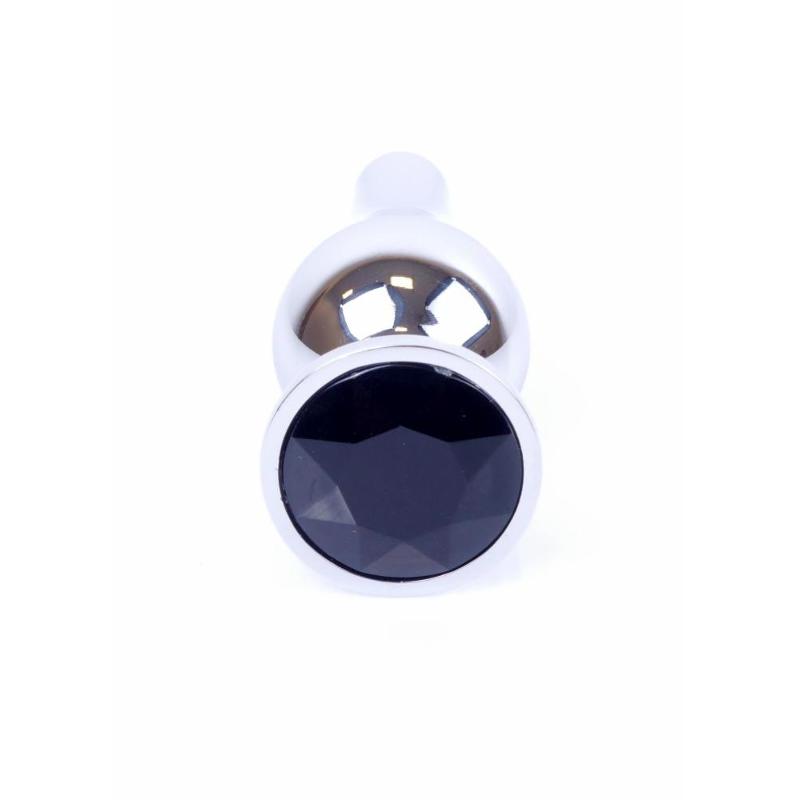 Анальна пробка - Jewellery Silver Long Plug Black