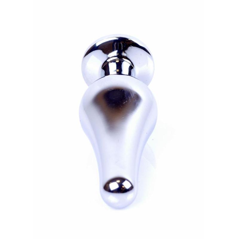 Анальна пробка - Jewellery Silver Long Plug Black