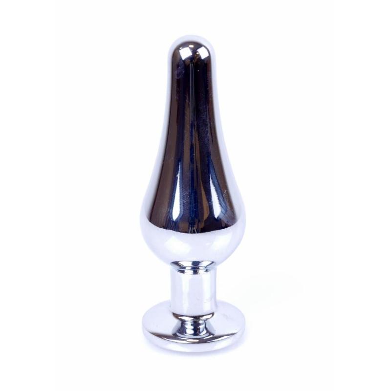 Анальна пробка - Jewellery Silver Long Plug Black